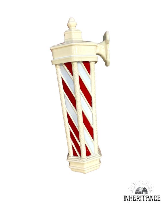 1920s Koken Barber Pole No. 140 Lighted Porcelain Enamel