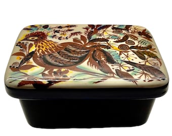 Antique Royal Copenhagen Fajance Fine Porcelain Butter Dish - Marianne Johnson - Rare in Royal Blue - C1940s
