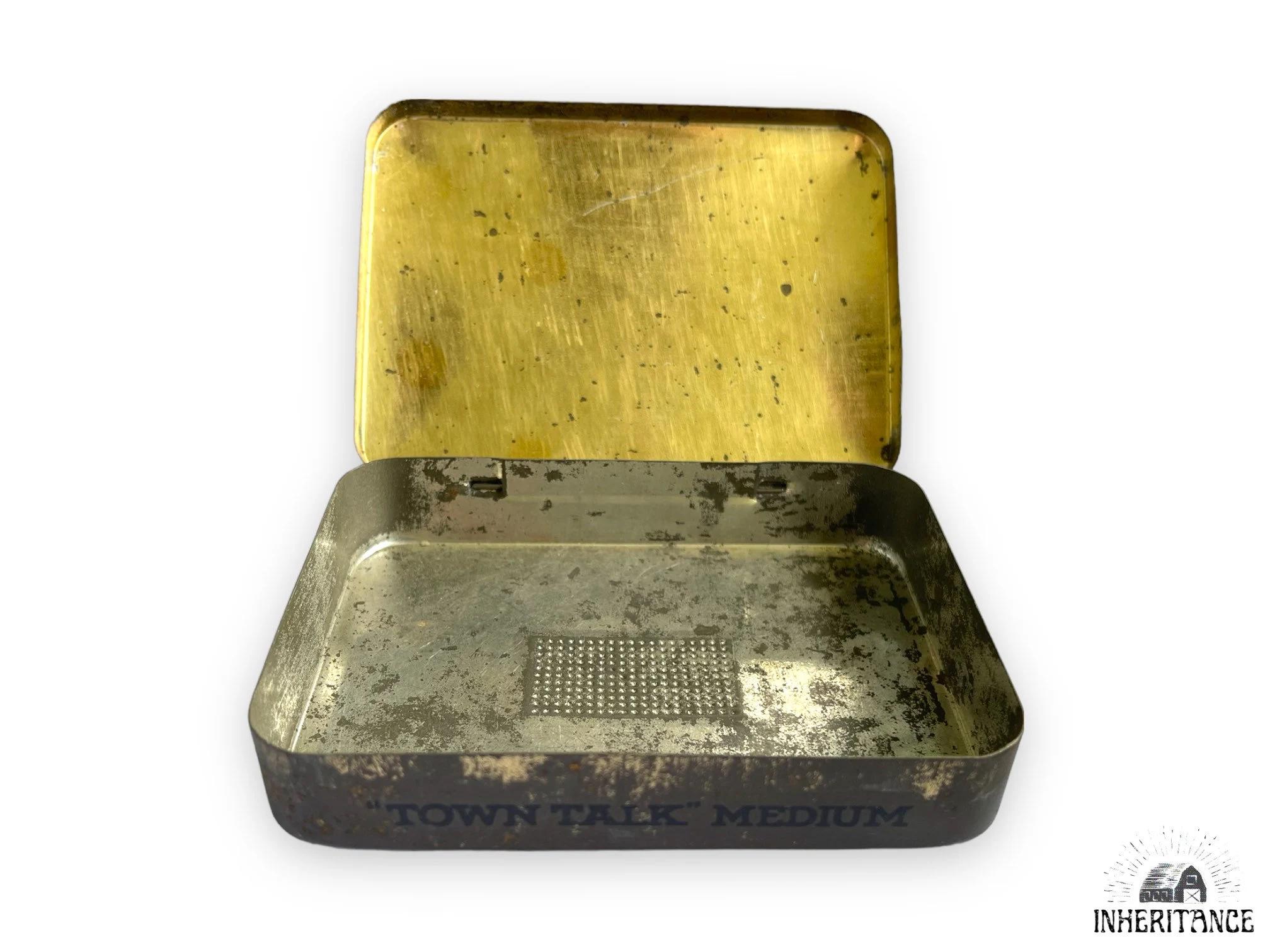 town talk tobacco tin Town Talk Medium Fine Cut Tobacco Tin - Incredible Condition - Tobacco Tin  - C1910s