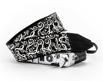 Camera Strap, Music Notes, Universal fit dslr, slr