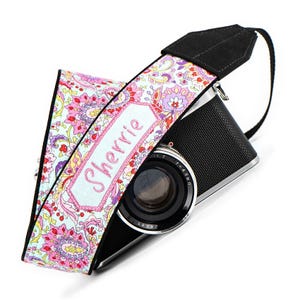 Aqua Paisley Personalized Camera Strap, dslr, slr, Mirrorless