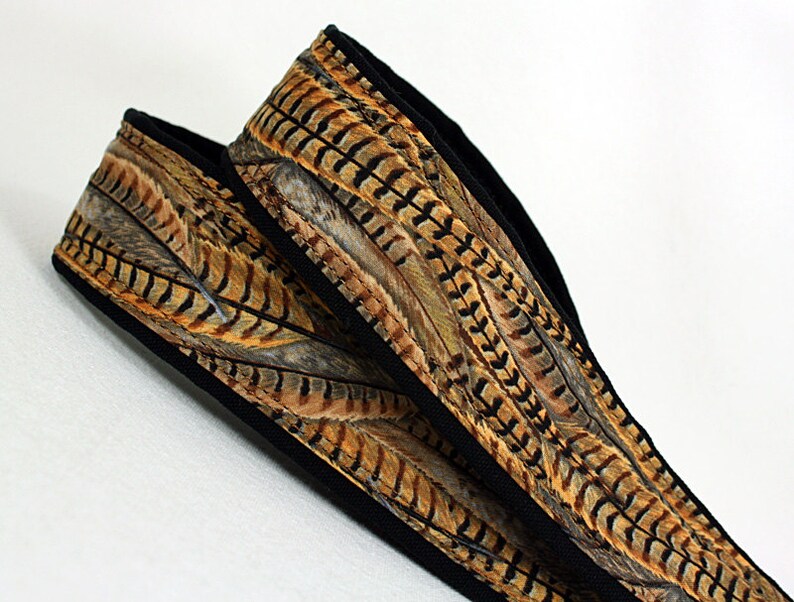 Camera Neck Strap Canon Nikon SLR 063 Men/'s Camera Strap Gold Black Pheasant Feathers dSLR Camera Strap Brown