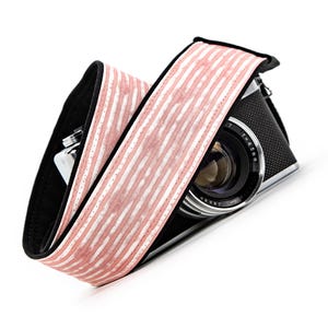 Camera Strap, Coral Stripe, for dslr, slr or mirrorless cameras