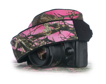 dSLR Camera Strap, Pink Camo, Camouflage