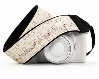 Camera Strap, Vintage Sheet Music, dslr, slr, mirrorless