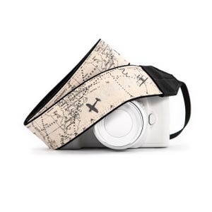 Map Camera Strap, Airplane, for dSLR, SLR or Mirrorless Camera