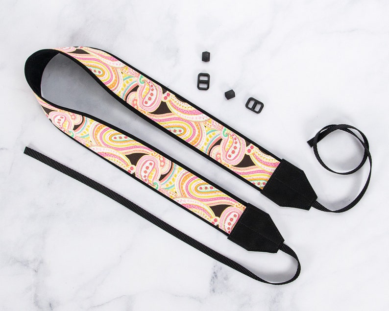 dSLR Camera Strap, Light Pink Paisley, SLR, 042 image 2