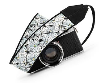 Camera Strap, Daisy Floral, for dslr, slr cameras