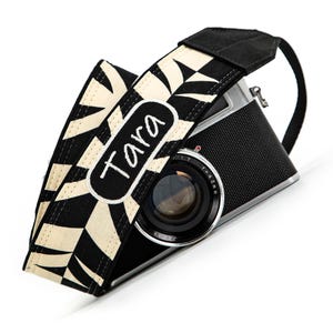 Personalized Camera Strap, Black and off White, for dslr, slr, mirrorless