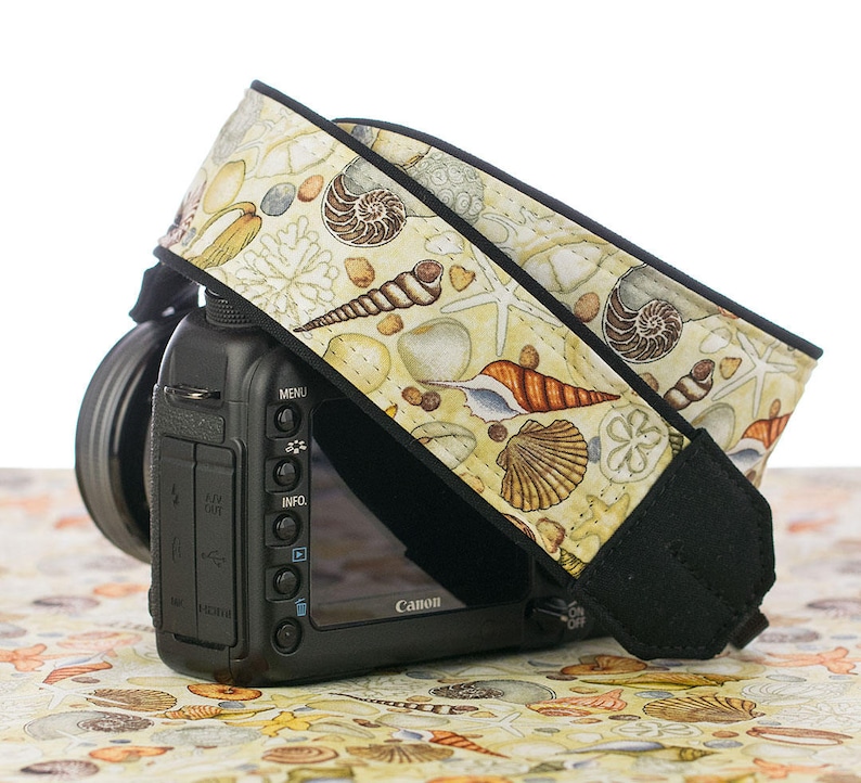 dSLR SLR Ocean Beach Nikon Seashell dSLR Camera Strap 293 Blue Canon Aqua