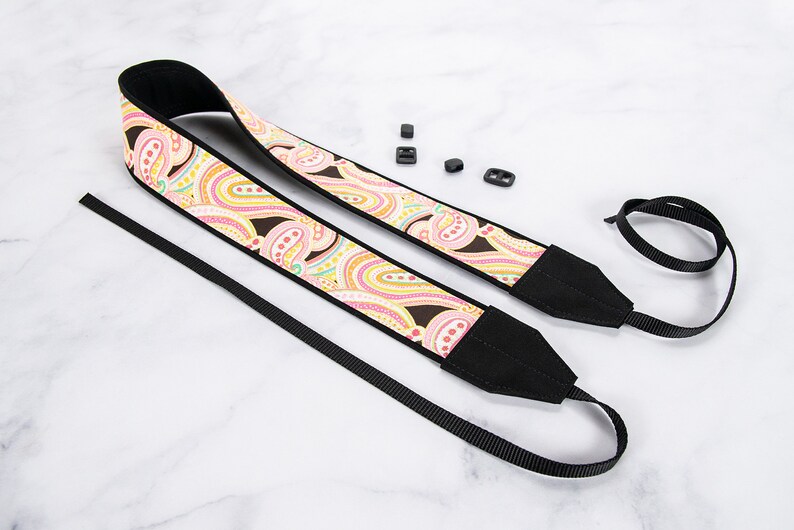 dSLR Camera Strap, Light Pink Paisley, SLR, 042 image 4