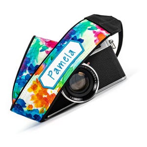 Personalized Floral Camera Strap, for dslr, slr, mirrorless cameras