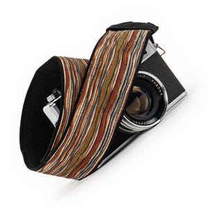 Brown Stripe Camera Strap, dslr, slr, mirrorless, Universal