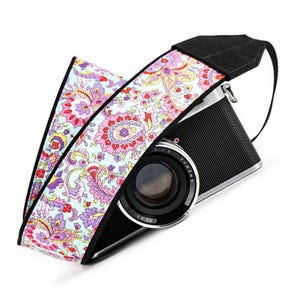 Aqua Paisley Camera Strap, dslr, slr, Mirrorless