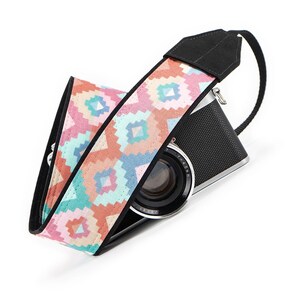 Camera Strap, Pastel Southwestern, Fits dslr, slr or Mirrorless