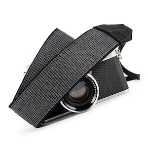 Houndstooth Camera Strap, Black and Grey, fits dslr, slr and mirrorless