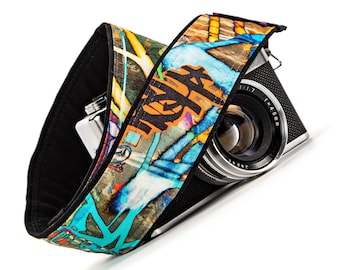 Grunge Graffiti, Camera Strap, dslr, slr, Mirrorless