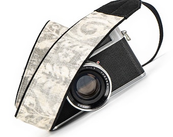 Grey Floral Camera Strap, dslr, slr, Mirrorless