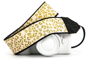 Gold Leopard Camera Strap