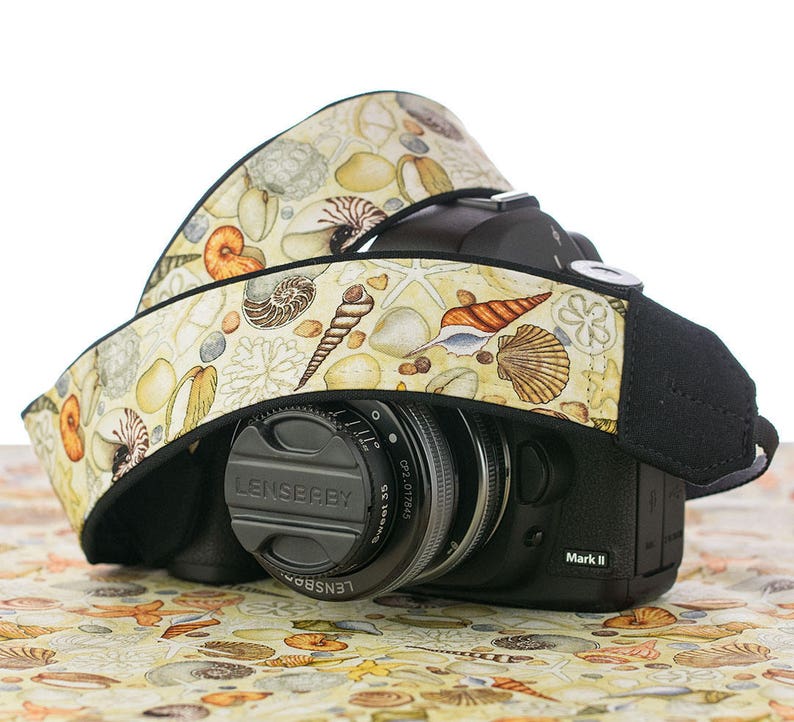 dSLR SLR Ocean Beach Nikon Seashell dSLR Camera Strap 293 Blue Canon Aqua