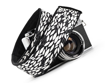 Camera Strap, Black and White, dSLR, SLR, mirrorless