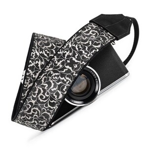 Grey Scrollwork Camera Strap, dslr, slr, Mirrorless