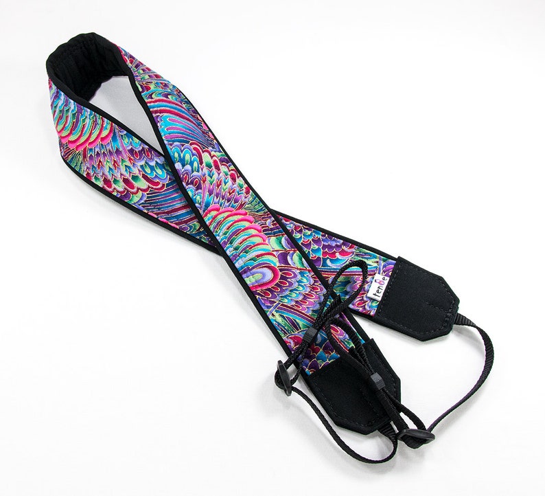SLR Paisley Rainbow dSLR Camera Strap,Psychedelic Nikon camera strap 089 Camera Neck Strap Canon camera strap