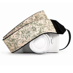 Camera Strap, Olive Floral Damask, fits dslr, slr and mirrorless cameras