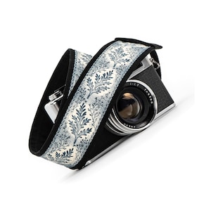 Camera Strap, Leaves, Blue Gray, dslr, slr, mirrorless