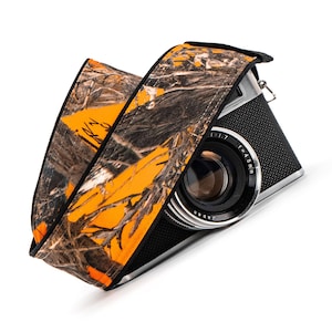 dSLR Camera Strap, Blaze Orange Camo, Camouflage