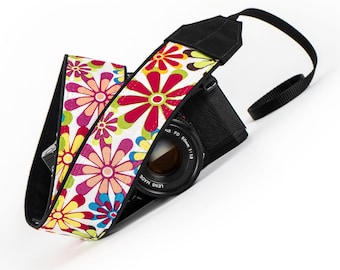Retro Floral Camera Strap dslr, slr, mirrorless
