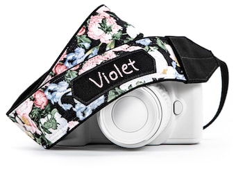 Personalized Camera Strap, Floral, dslr, slr, mirrorless