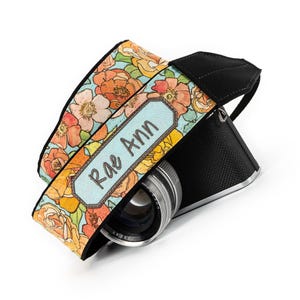 Personalized Camera Strap, dslr, slr, Floral Deco, dslr, slr, mirrorless