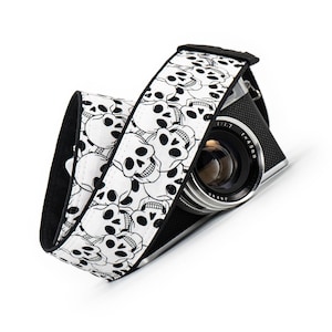 Skull Camera Strap, Black and White, dslr, slr, mirrorless