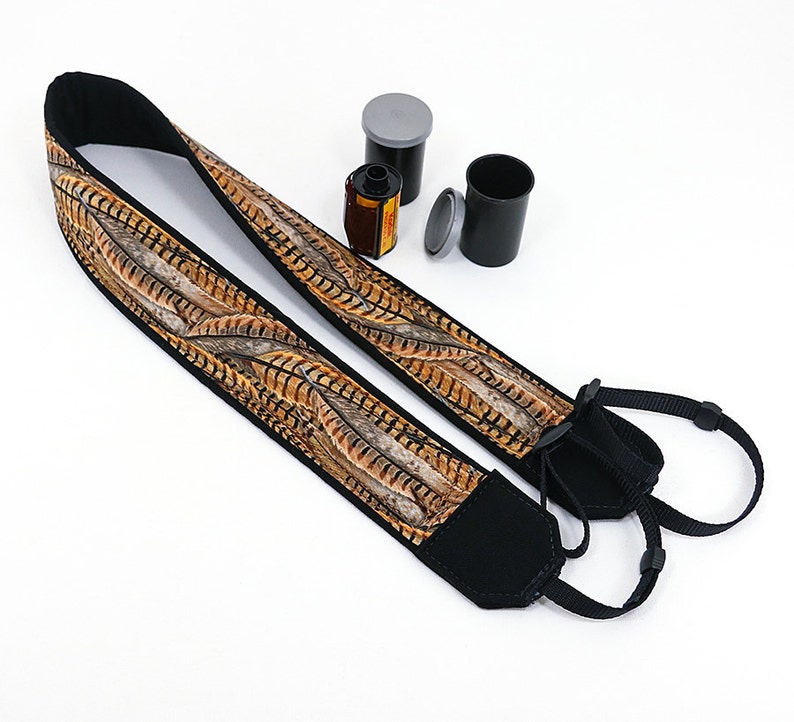 Camera Neck Strap Canon Nikon SLR 063 Men/'s Camera Strap Gold Black Pheasant Feathers dSLR Camera Strap Brown