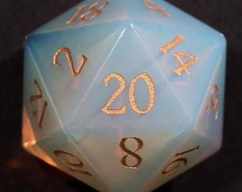 Opalite Gemstone DND Dice Set - Polyhedral RPG Dice