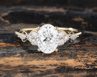 1CT Oval Cut Lab Grown Diamond Engagement Ring Unique Yellow Gold IGI certificate Twisted Infinity Wedding Ring Handmade Anniversary Jewelry