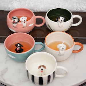 Personalized pet mug custom pet mug ceramic peekaboo mug/hidden animal coffee mug/Custom Cat and Dog Ceramic Mug/Gift For Dog Owner/dog mug