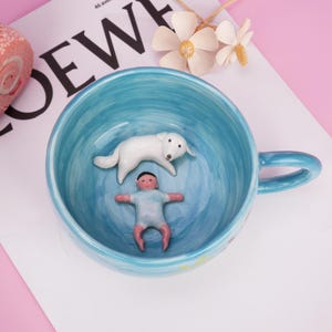 Personalized pet mug custom pet mug ceramic peekaboo mug/hidden animal coffee mug/Custom Cat and Dog Ceramic Mug/Gift For Dog Owner/dog mug