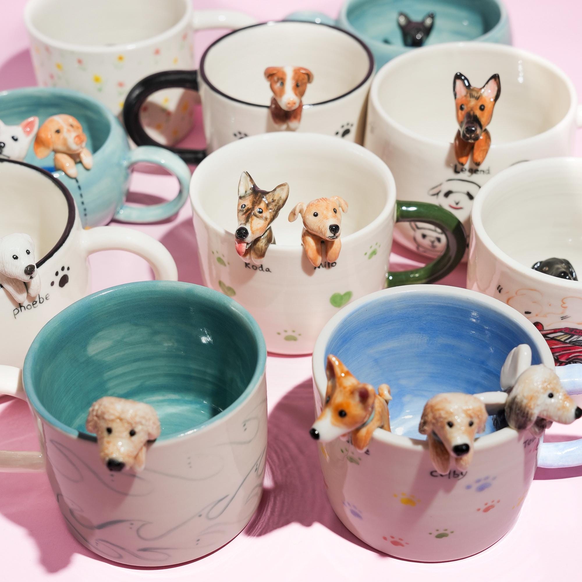 Set 4 Tazzine Caffè Espresso Personalizzate Con Caricatura Chibi E Nome - Idea Regalo Originale