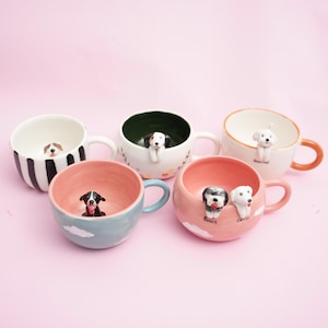 Personalized pet mug custom pet mug ceramic peekaboo mug/hidden animal coffee mug/Custom Cat and Dog Ceramic Mug/Gift For Dog Owner/dog mug