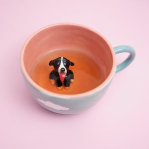 Custom Pet Mug with Pet Figure Handmade Ceramic Mug Peekaboo Pet Mug Memorial Gift for Pet Owners Personalized Dog/Cat Inside Mug Coffee Cup