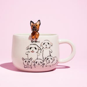 Custom Pet Mug with 3D Dog/Cat Figure Handmade Ceramic Mug Peekaboo Pet Mug Memorial Gift for Pet Lovers Personalized Pet Mug Coffee Cup