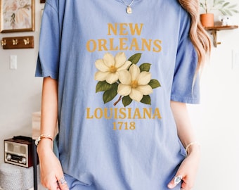 Vintage New Orleans Magnolia Tee | Southern Souvenir T-Shirt
