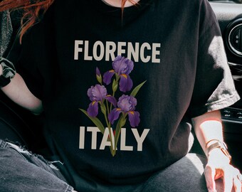 Vintage Florence Italy T-Shirt | Iris Flower Souvenir Tee