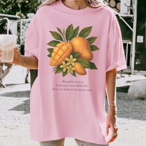 Mango Botanical Shirt | Mangifera Indica Vintage Tee | Southeast Asia Heritage T-Shirt | Oversized Tropical Graphic Shirt | India Mango