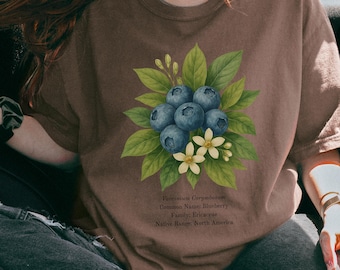 Blueberry Botanical Oversized T-Shirt | Vintage Garden Tee