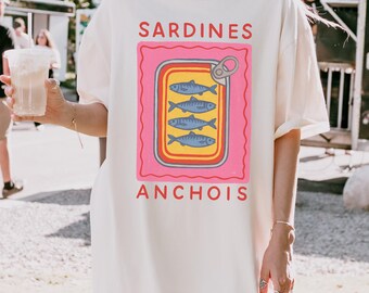 Sardines Anchois T-Shirt | Retro French Food Graphic Tee