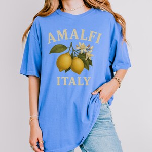 Amalfi Italien Übergroßes T-Shirt | Vintage Zitronen Botanisches Shirt | Italien Reiseästhetik T-Shirt | Weich Gewaschen