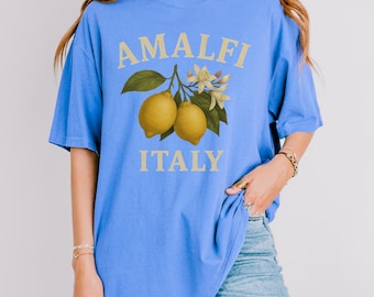 Amalfi Italy Oversized Tee: Vintage Lemons Botanical T-Shirt
